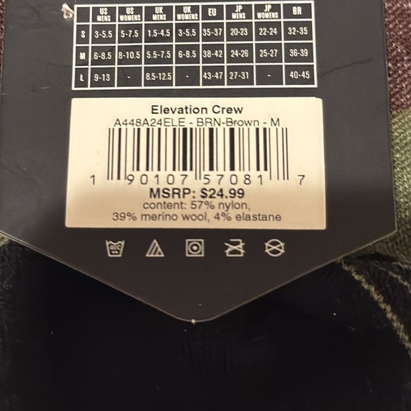 STANCE UNISEX PERFORMANCE FRESHTEK W/INFIKNIT LIGHT CUSHION CREW HEIGHT NWT - Picture 6 of 6